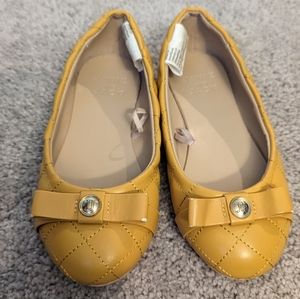 Janie & Jack Quilted Bow Flat, Yolk Yellow, Size 10